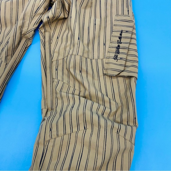 Burton White Collection Boarding Snow Pants Tan with Black Stripes Size Medium - Picture 15 of 16